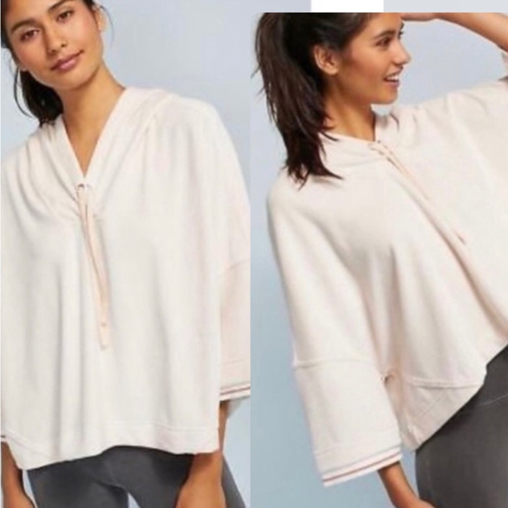 Anthropologie Saturday Sunday Cropped Velour Hoodie Pink Size Medium